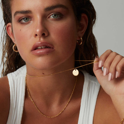 Engraveable Round Bead Necklace Gold